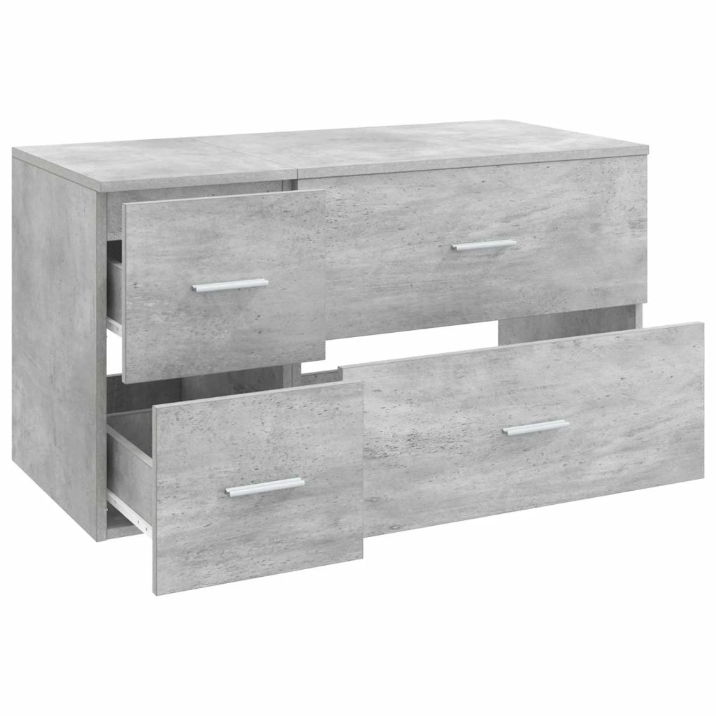 Set di mobili per il bagno 2 pz Grigio Cemento 3404019
