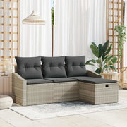 Set di divani con cuscino 4 pcs Grigio chiaro polyrattan 3359251