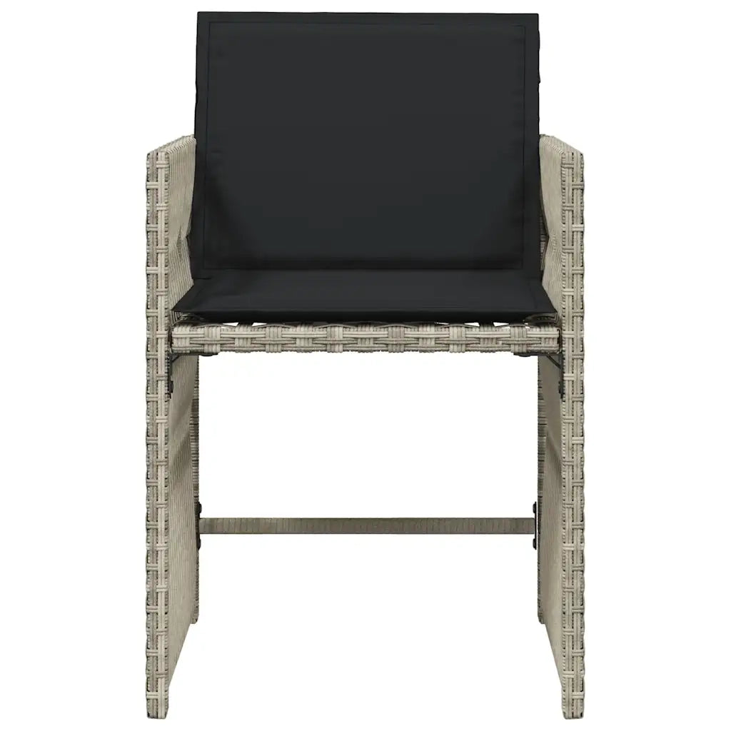 Sedie da Giardino con Cuscini 4 pz | Sedie da Esterno Grigio Chiaro in Polyrattan