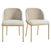 2 St Moderner Stuhl mit Schrägstuhlbein und Verstellbare Füße - Beige