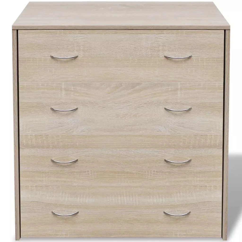 Credenza mobiletto consolle mobile contenitore con 4 cassetti 71 cm colore rovere marrone 4402121