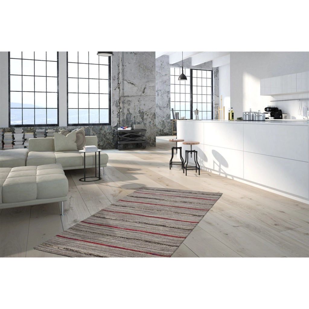 Tappeto Kilim Evita 100 in Lana e Seta Naturale e Rosso