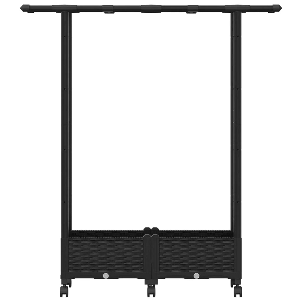 Letto Rialzato con Griglia e Tetto Nero 122,5 x 40 x 127 cm PP 3423026