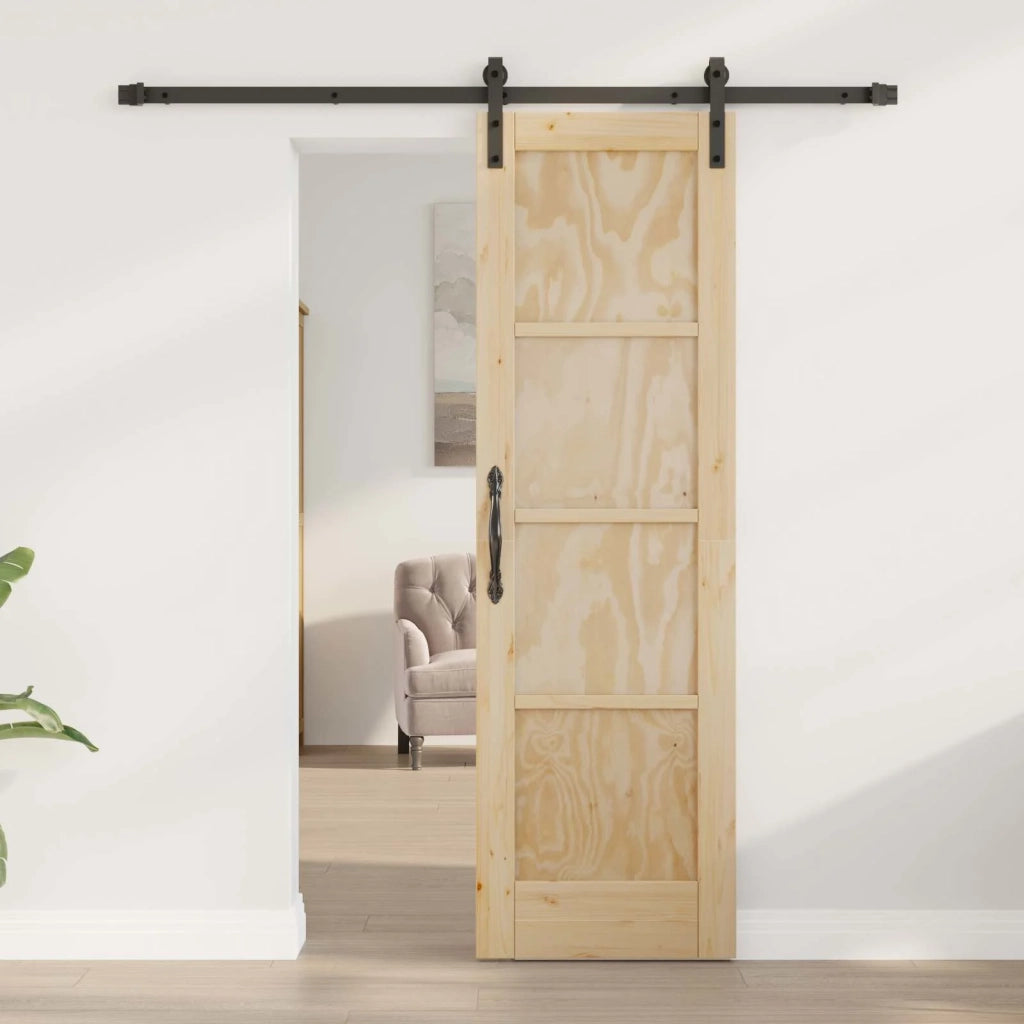Porta scorrevole Naturale e Nero 61 x 198,5 cm 3445395