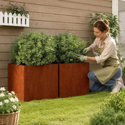 Plant Pots, 2 Pieces, 32x30x29 Cm, Corten Steel