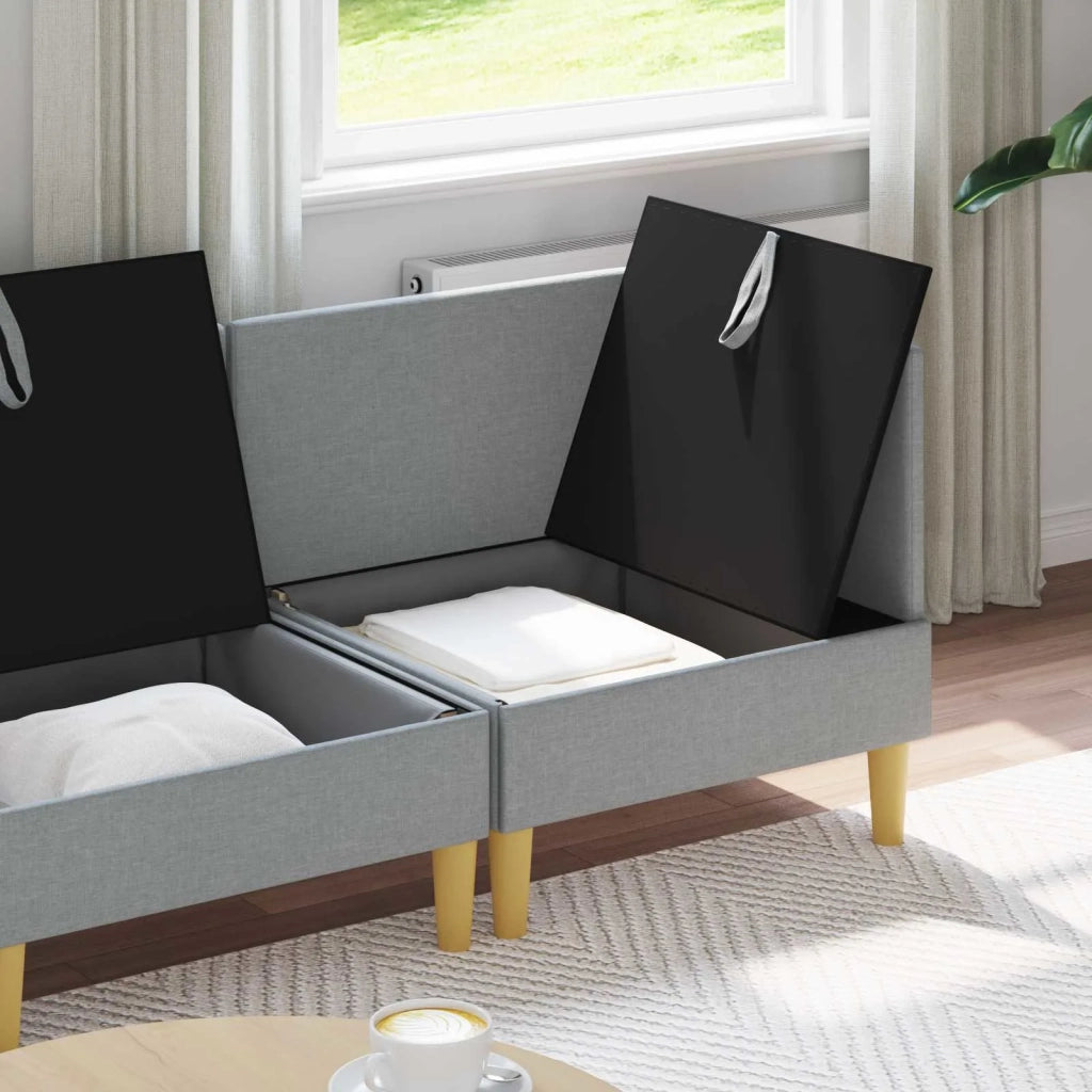 Set di mobili per il soggiorno 4 pcs Grigio Chiaro Tessuto 3413674