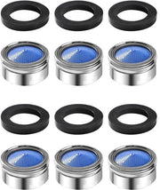 6 Stuks Valvola di Regolazione con 6 Impacchi di Gomma, Accessori per Filtri di Acqua con Filtro ABS, per Cucina e Bagno - Argento - 22mm