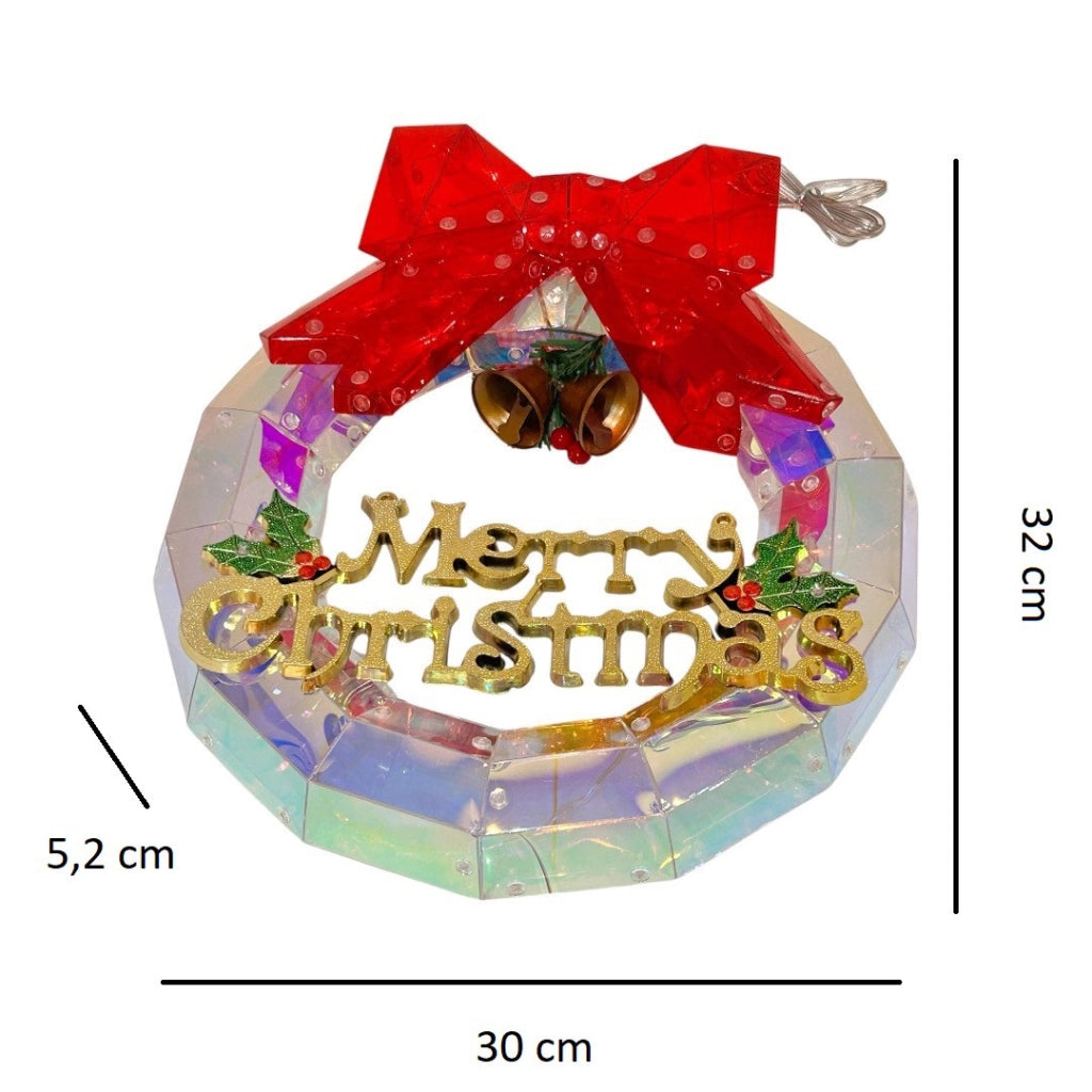 Figura luminosa Ghirlanda 3D 30 Led per decorazioni natalizie USB luci bluetooth gestite APP