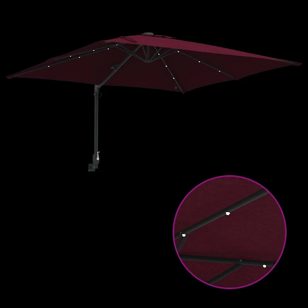 Ombrello da giardino Rosso Bordeaux 248,5 x 247,5 x 160 cm 42003255