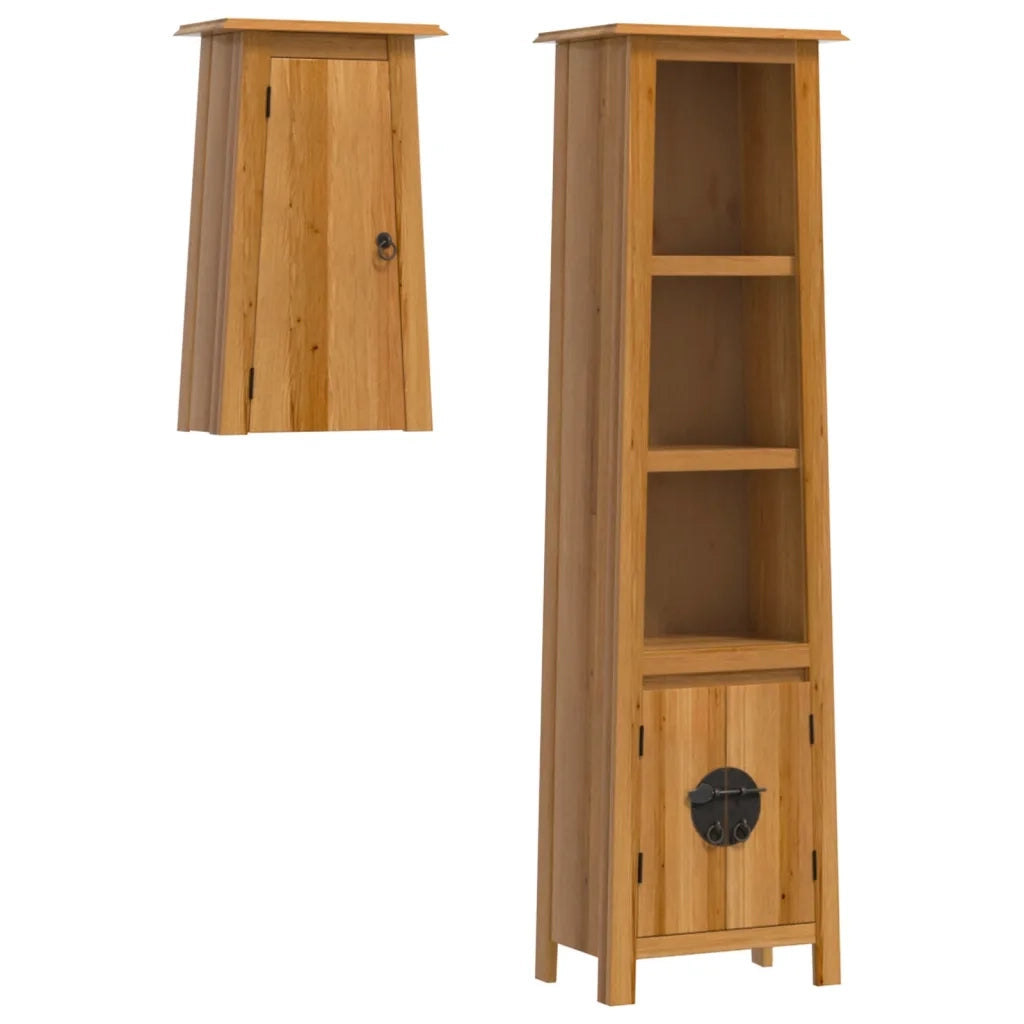 Set Mobili da Bagno 2 pz in Legno Massello di Pino 3223460