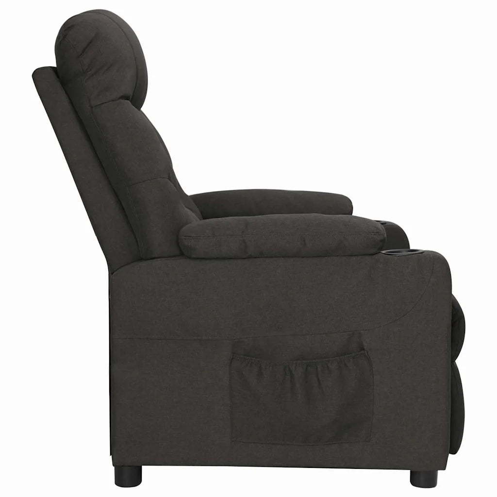 Divano Sedia-Poltrona Reclinabile in Tessuto Nero 569199