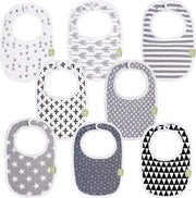 Slabbettoni Biologici per Bambini - Slabbettoni di Cotone per Denti - Slabbettoni per Neonati - Slabbettoni Macchinabili - Slabbettoni per Bambini 0-24 Mesi (Grigio Scuro)