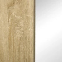 kleankin Mobile da bagno con Specchio e 4 Ripiani interni, in truciolato, 60x15x60cm, color Legno