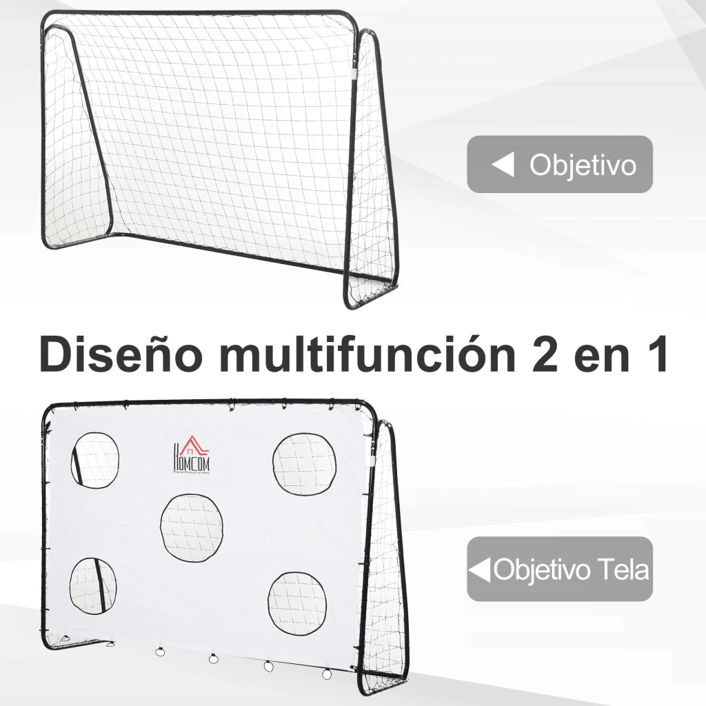 Porta da calcio per bambini con rete ¨C Minimal ¨C 240x88x174 cm bianco