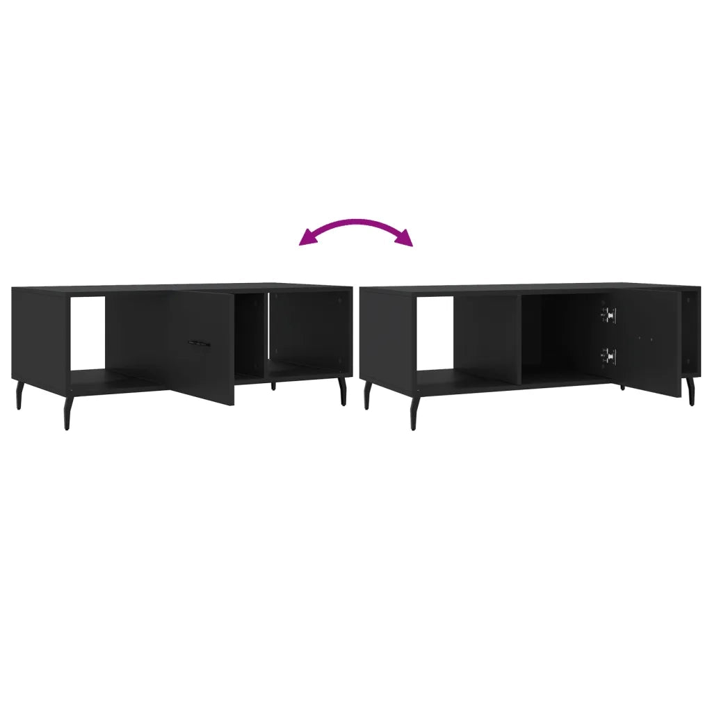 Tavolino da Salotto Nero 102x50x40 cm in Legno Multistrato 829317