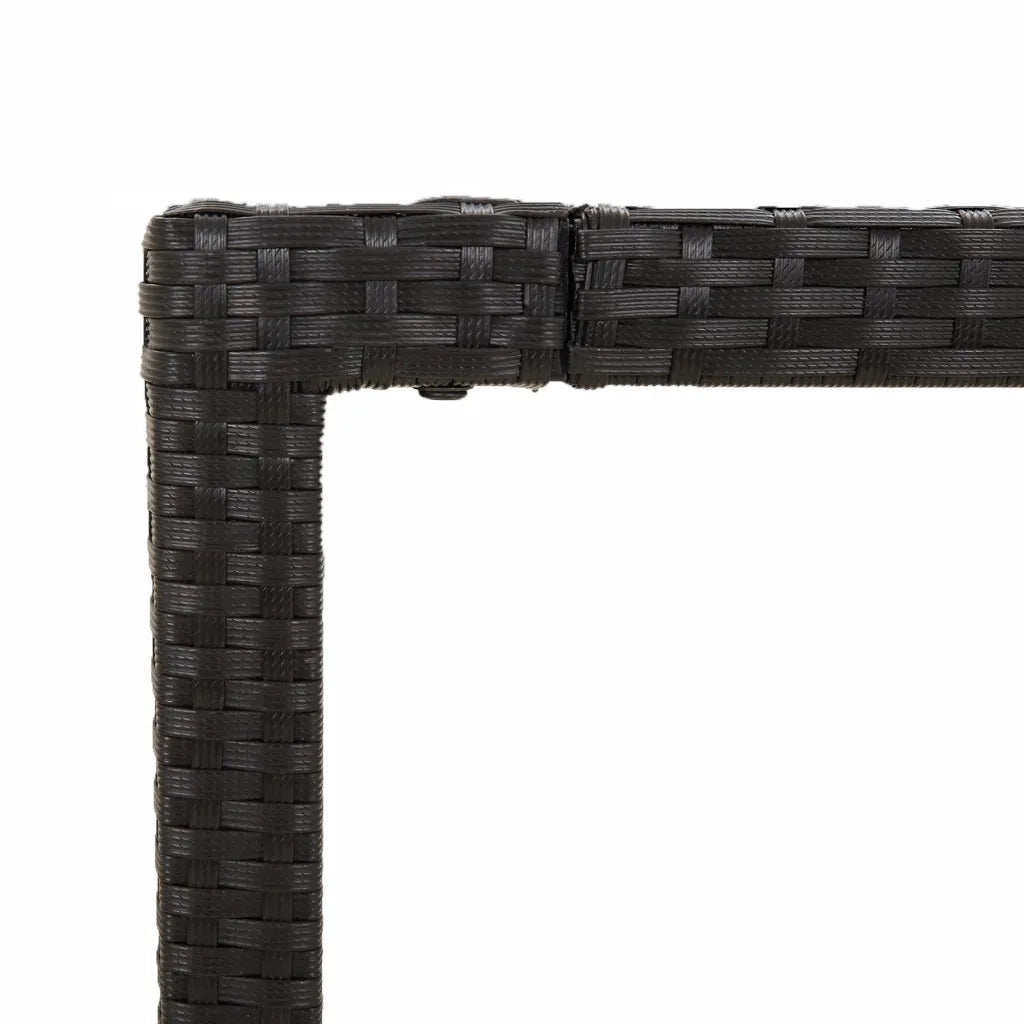 Set da Pranzo da Giardino 5 pz Nero con Cuscini in Polyrattan 3212452