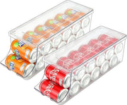 Organizzatore di lattine per frigorifero - Contenitore di cibo in plastica trasparente - Contenitore di bevande con coperchio per rack congelatore - Cassetto per la dispensa - Cassetto per la cucina - Ripostiglio standard