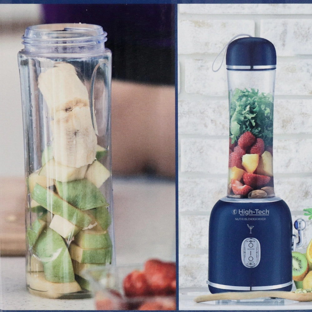 HIGH-TECH FRULLATORE DA 300 W CON CAPIENZA 600ML CON MINI BULLET SPORTIVO BLU
