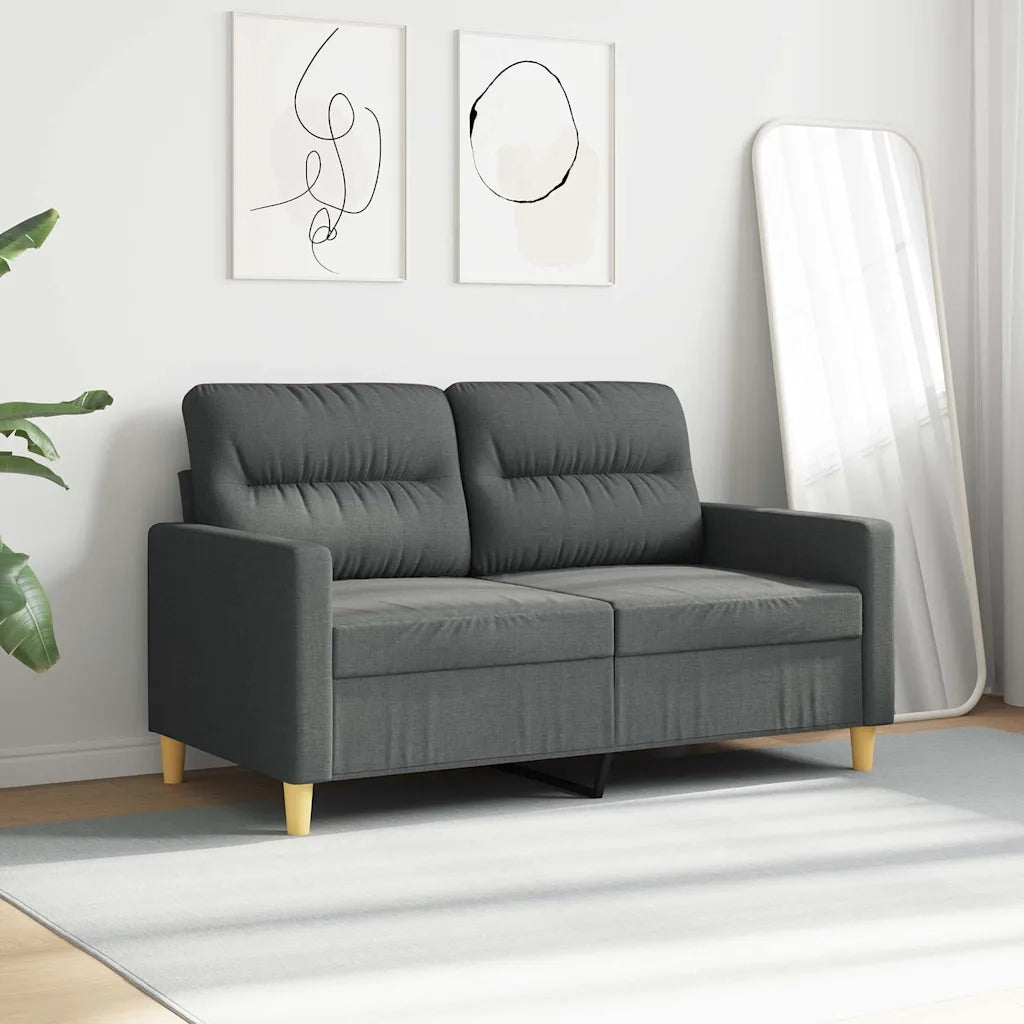 Divano a 2 Posti Grigio Scuro 120 cm in Tessutocod mxl 80732