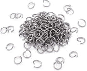 Veicchi per serraggio a 500 pezzi - Acciaio inossidabile - Argento finito - 7 mm di diametro - 20 Gauge - Per creare gioielli - Anelli per gioielli