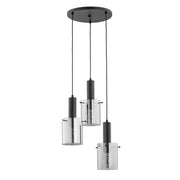 Lampada a sospensione Celia 3xE27 nera metallo Ø38cm Alfa