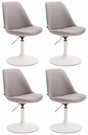 Set di 4 sedie da pranzo in tessuto Maverick grigio,bianco