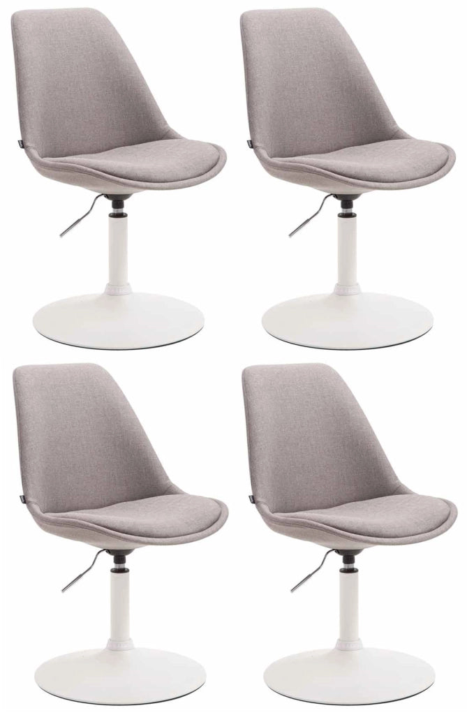 Set di 4 sedie da pranzo in tessuto Maverick grigio,bianco