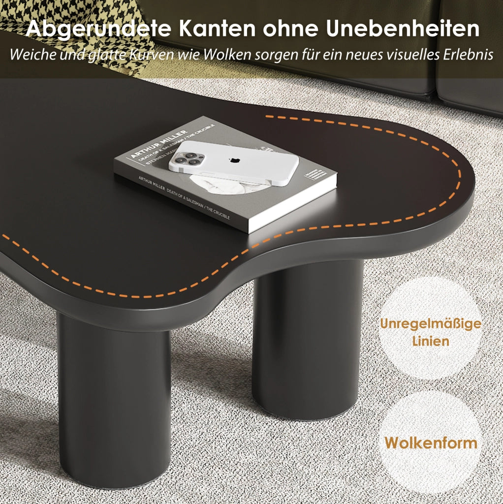 Tavolino da caffè a forma di nuvola 107x66x40;5 cm; MDF nero