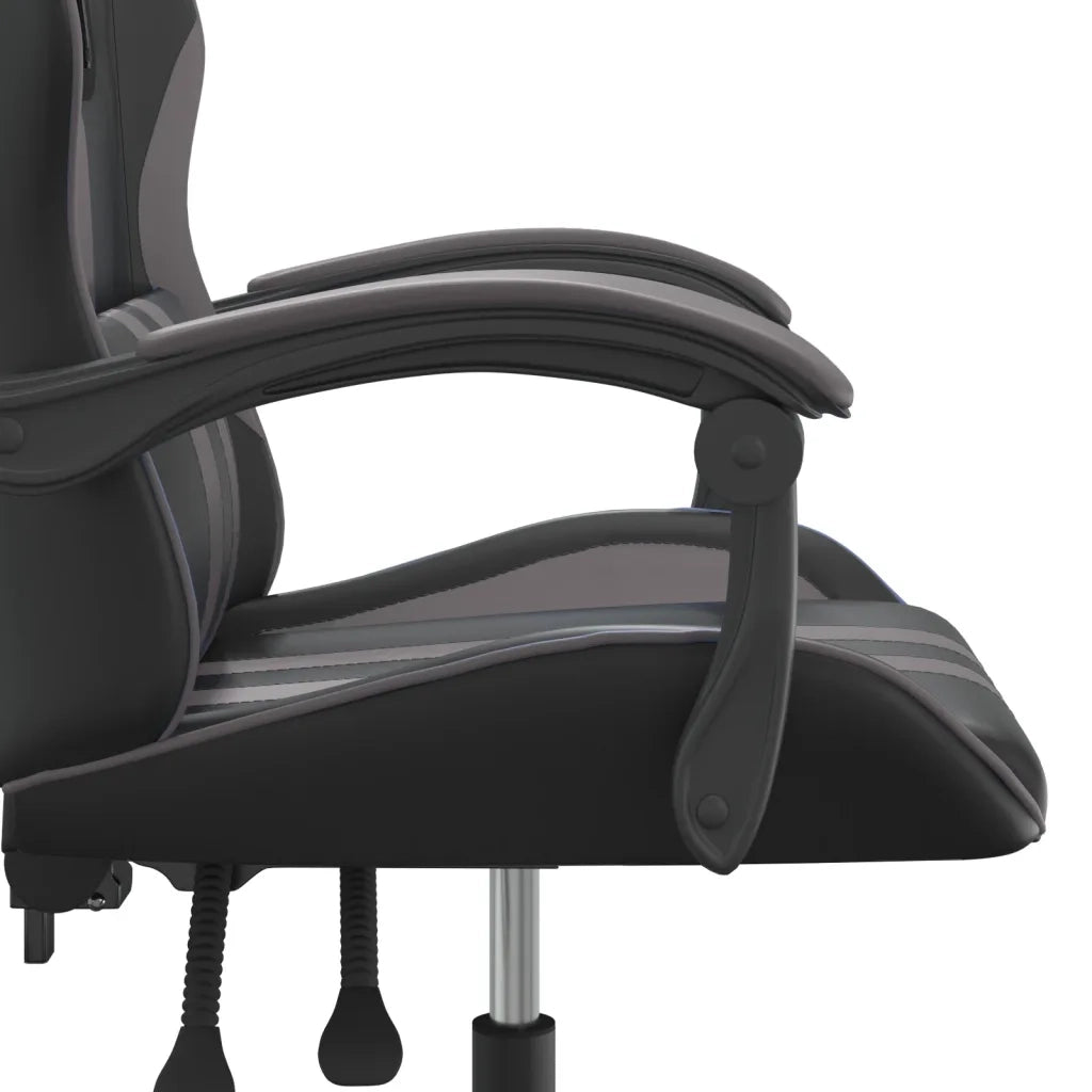 vidaXL Sedia da Gaming Nera e Grigia in Similpelle