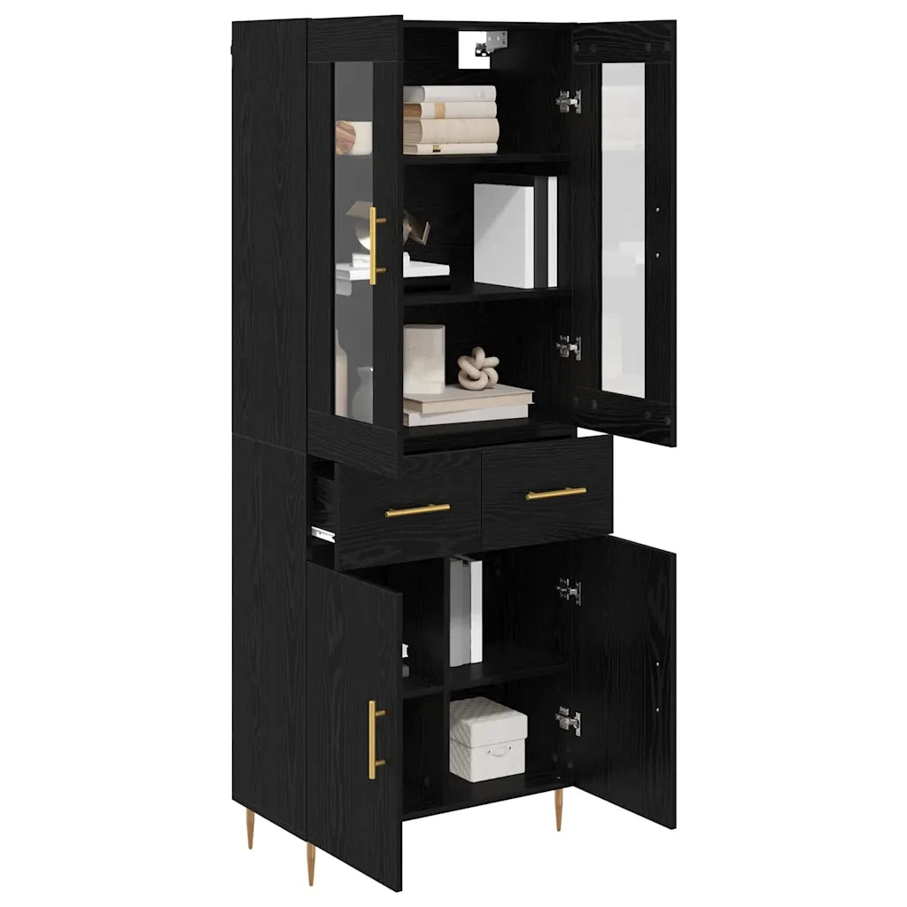 Credenza con cassetto 2 pcs Rovere Nero Legno multistrato 3416278