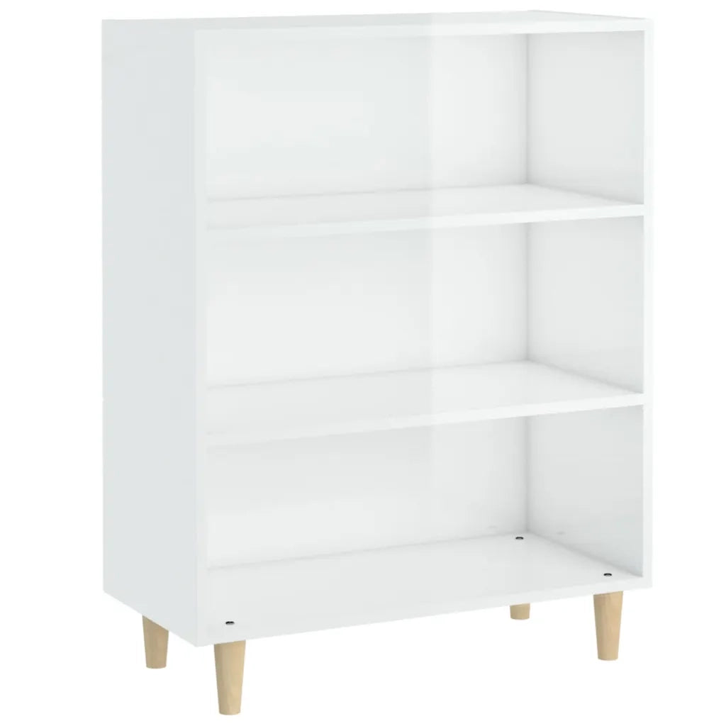 Credenza 69,5x32,5x90 cm Bianco Lucido in Legno Multistrato cod mxl 17997