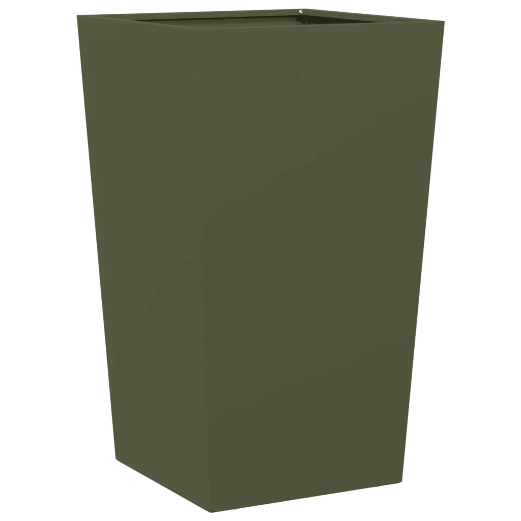 vidaXL Fioriera da Giardino Verde Oliva 45x45x75 cm in Acciaio