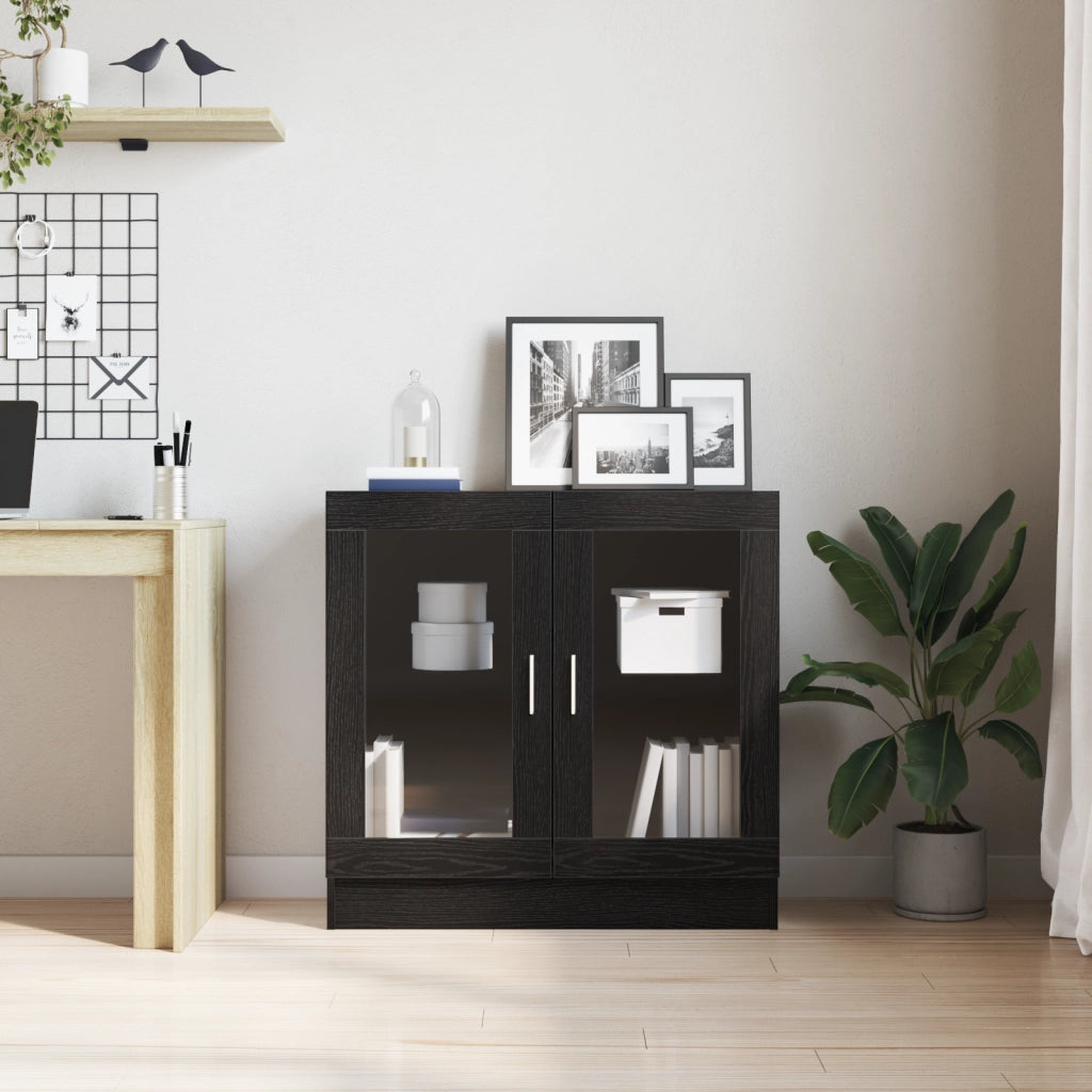 Mobile per libri  Nero Rovere 82,5x30,5x80 cm in legno ingegnerizzato