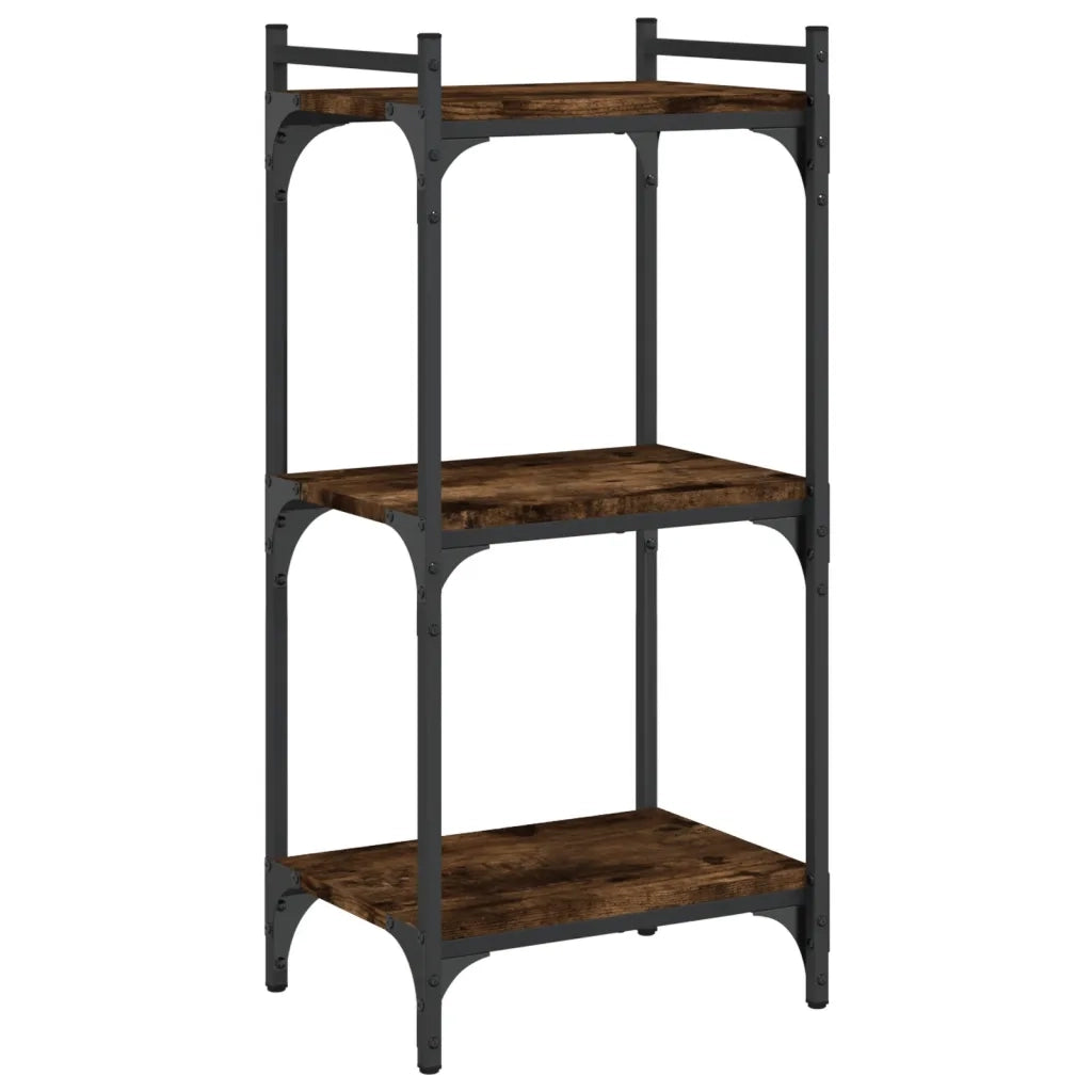 Libreria a 3 Ripiani Rovere Fumo 40x30x86 cm Legno Multistrato 837629