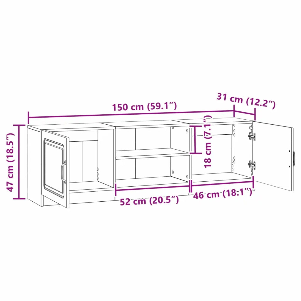 Mobile TV Legno antico 150 x 31 x 47 cm Legno ingegnerizzato