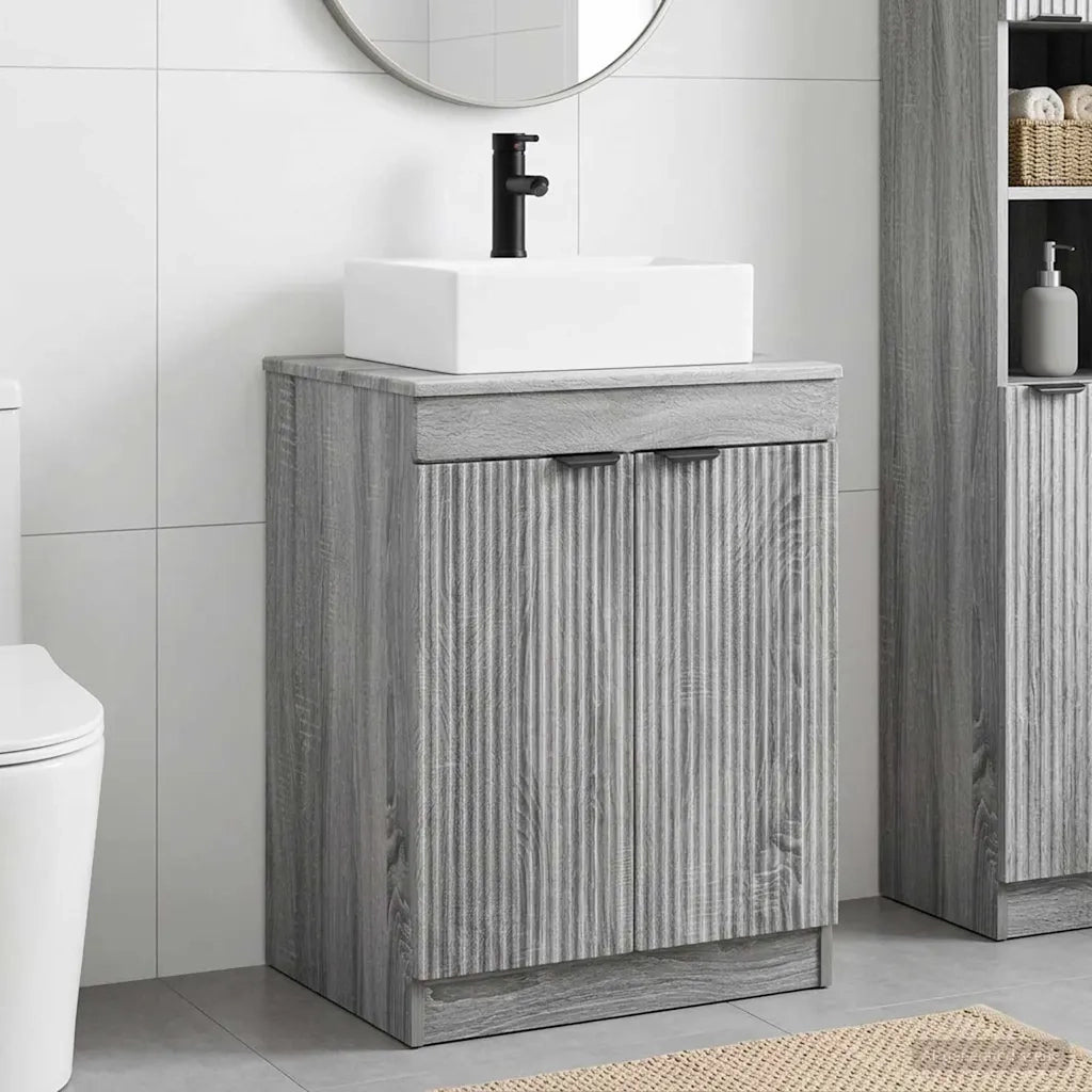Set di mobili per il bagno Sonoma grigio Legno ingegnerizzato 3404246