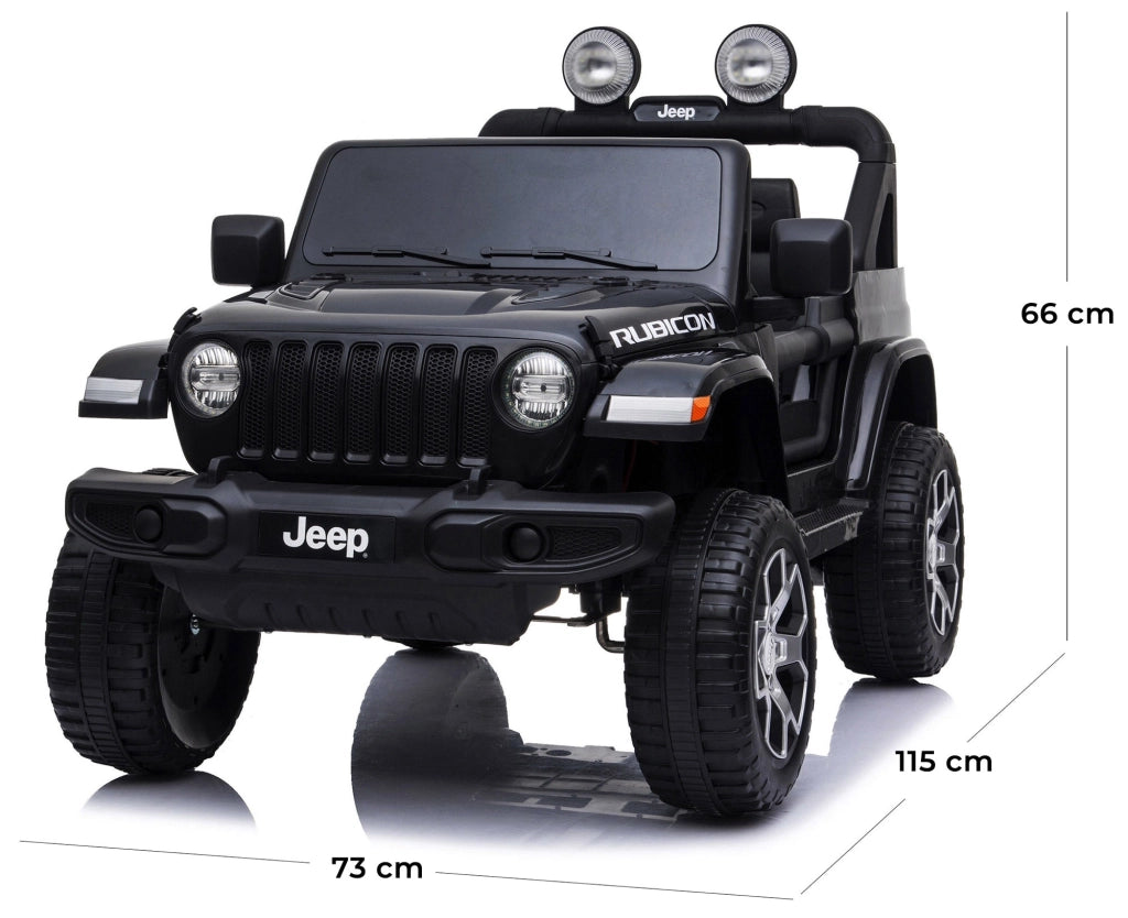 Macchina Elettrica per Bambini 12V 2 Posti con Licenza Jeep Wrangler Rubicon Nera