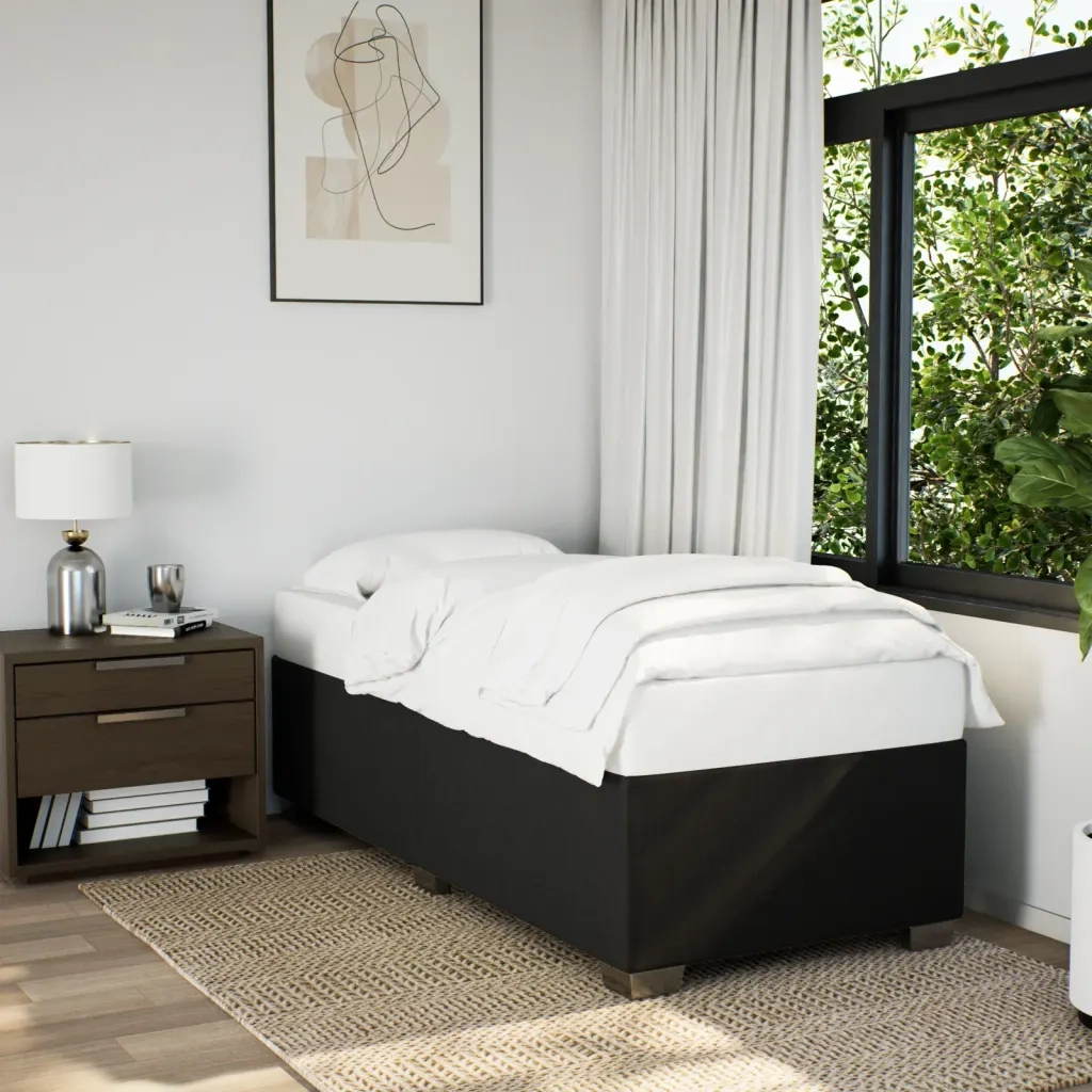 Giroletto a Molle con Materasso Nero 100x200 cm in Tessuto 3285111