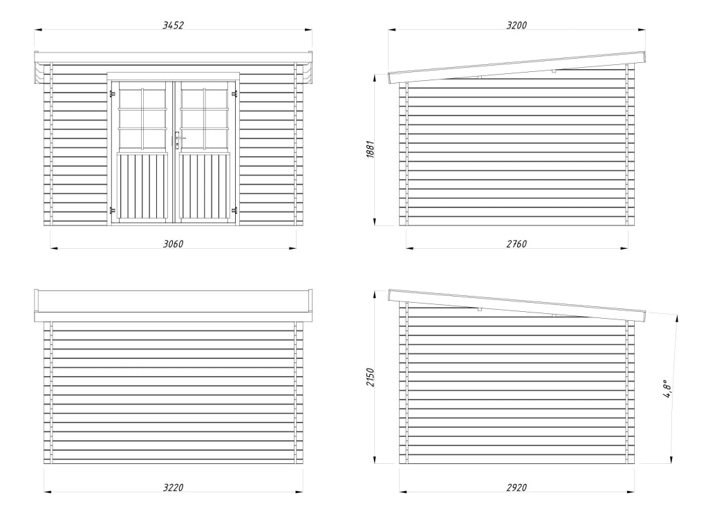 Casetta in legno impregnato Lola A 322x292 cm