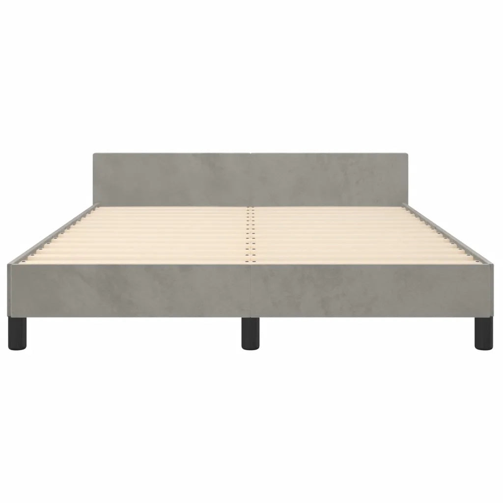 Giroletto senza Materasso-Struttura Letto Grigio Chiaro 140x200 cm Velluto 515749