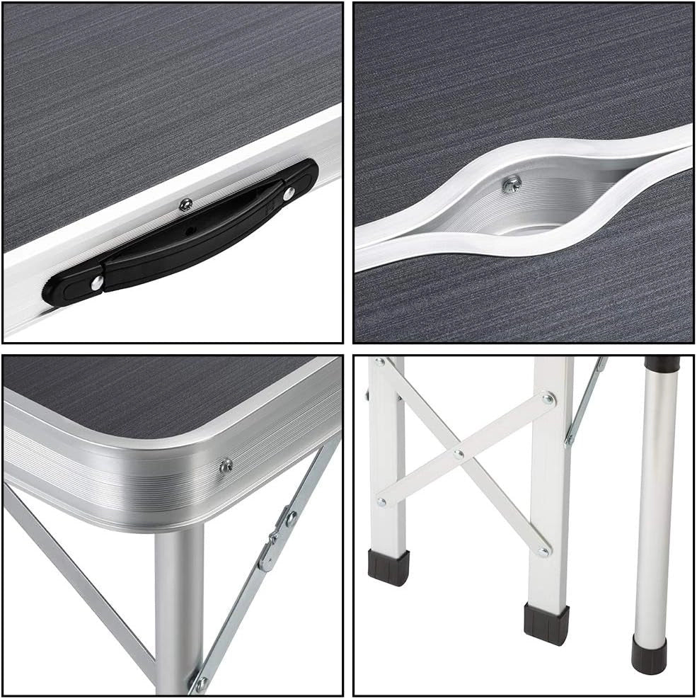 Set Tavolo da campeggio con 2 panche in alluminio a valigetta tavolino picnic giardino