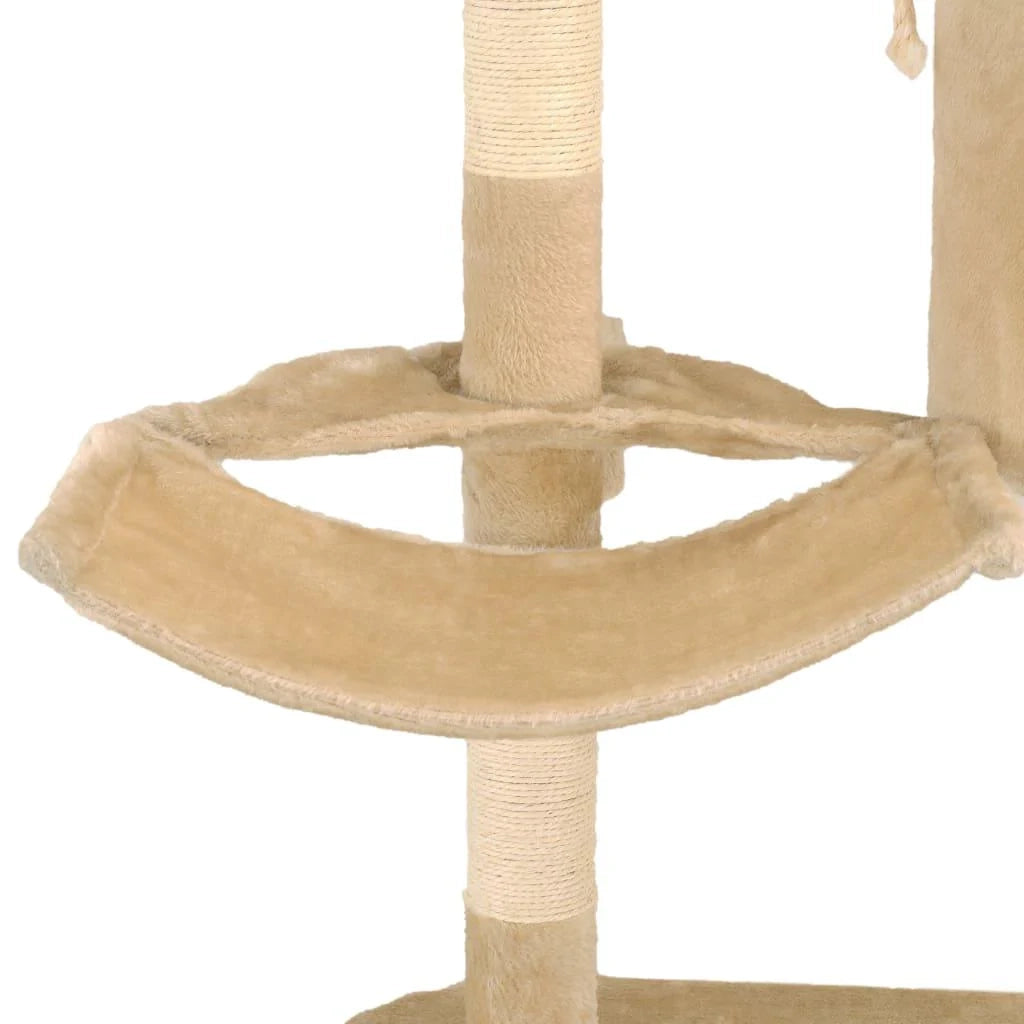 Tiragraffi albero per gatti cuccia per gatti giocattolo peluche sisal montaggio a parete 194 cm beige 3702056