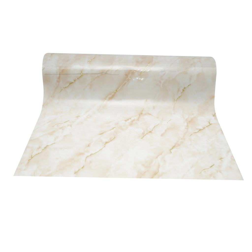 Rotolo pellicola protettiva per tavolo in PVC siliconato – modello marmo naturale Materiale: PVC siliconato decorativo  Dimensioni rotolo: 0,80 × 20 m Breckner Germany
