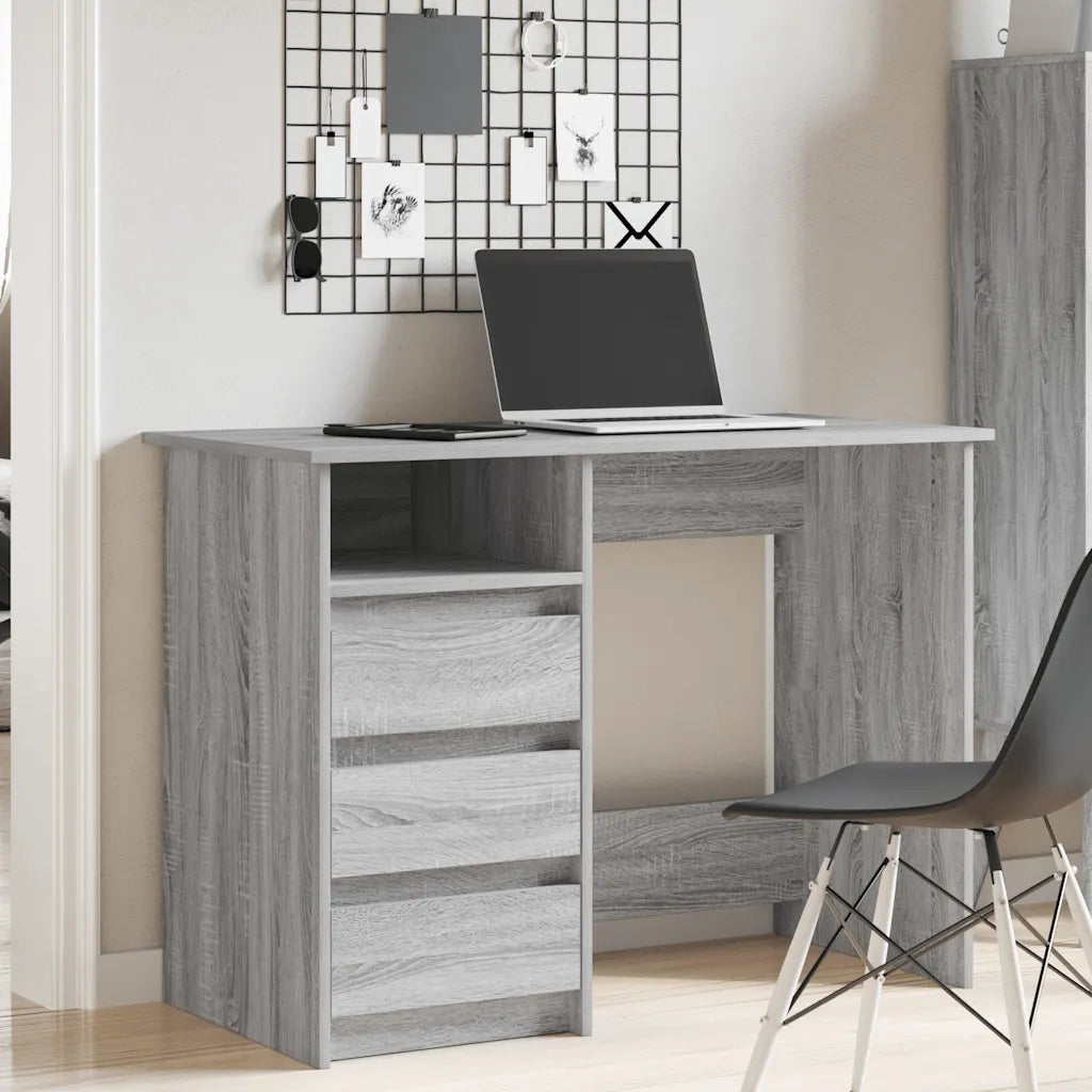 vidaXL Scrivania Grigio Sonoma 102x50x75 cm in Legno Multistrato
