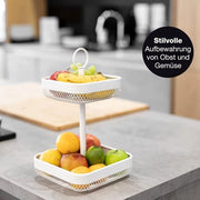 Fruitiera con metallo – moderna ciotola per frutta bianca – etagère per frutta bianca