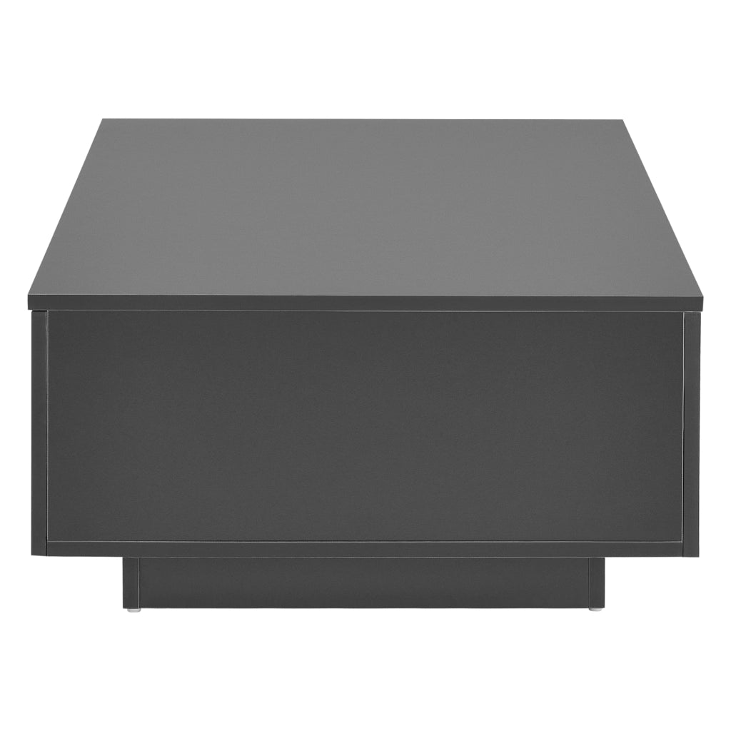 Tavolino da caffè a 4 Cassetti 95 x 60 x 31 cm Tavolino Basso da Divano/Salotto/Soggiorno - Grigio Scuro Opaco