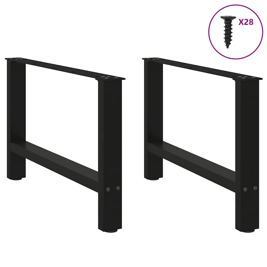 Set di 2 gambe per tavolino da caffè quadrate regolabili dal design moderno 70 x 42 cm in acciaio nero 02_0057528