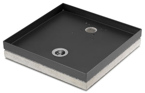Base Portaciottolo per Fontane 40x40x8 cm in Metallo con Base in Cemento Belfer 42/BSE/10 Antracite
