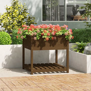 Fioriera con Mensola Ambra 82,5x82,5x81 cm Legno Massello Pino 823797