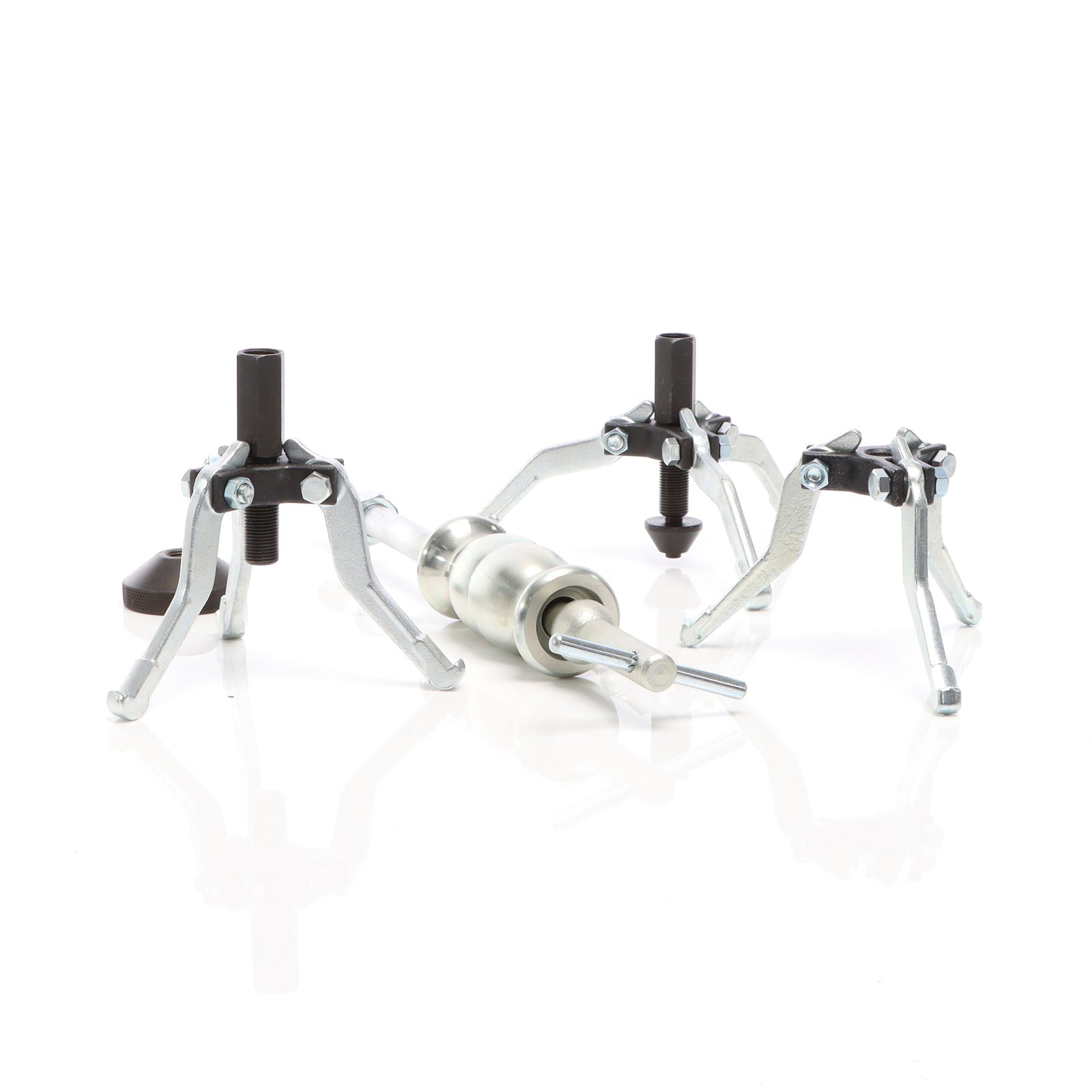 Set 5 pezzi estrattori a 3 bracci per cuscinetti interni ed esterni con martello scorrevole